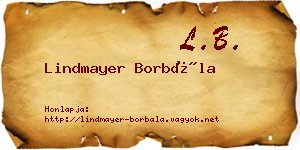 Lindmayer Borbála névjegykártya